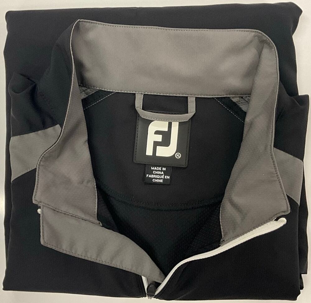 FootJoy FJ Windshirt Cage Jacket Pullover Men's Short Sleeve 1/4 Zip Black Gray